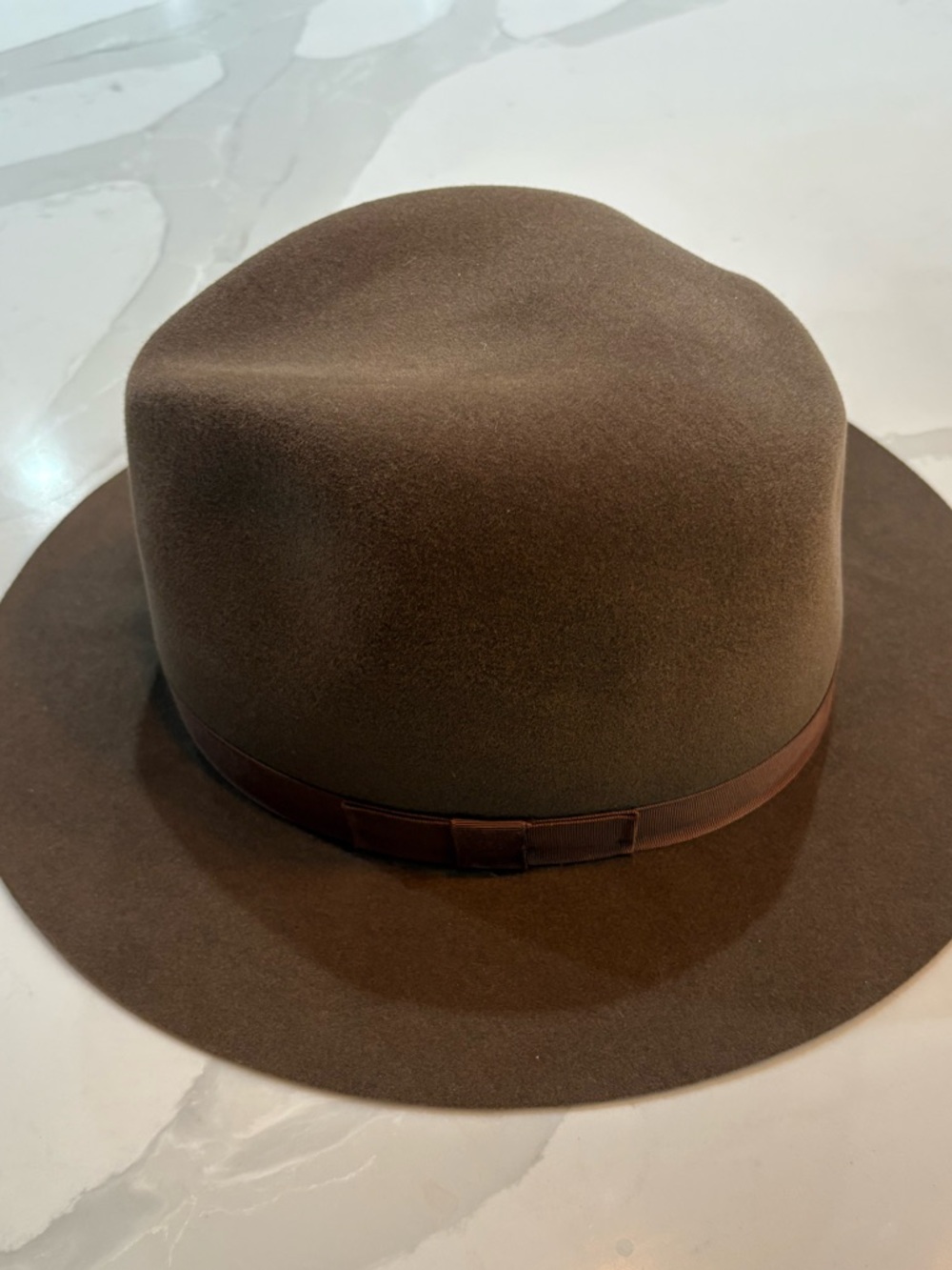 Classic Brown Men's Felt Fedora Hat Medium Fur Felt